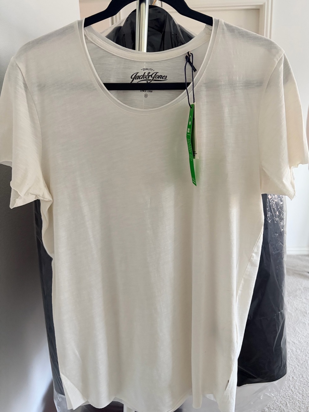 Jack & Jones Men's White Crew Neck Tee Cotton Small